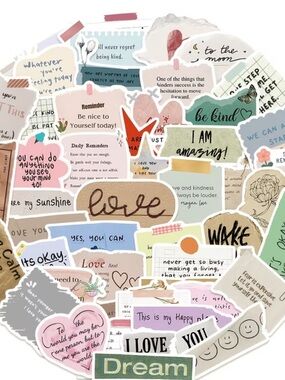 50 Inspirational Sticker Pack - Pastel Motivational NEW
